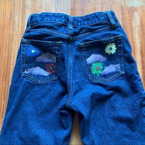 Brandy Melville Mom Jeans Hand Painted